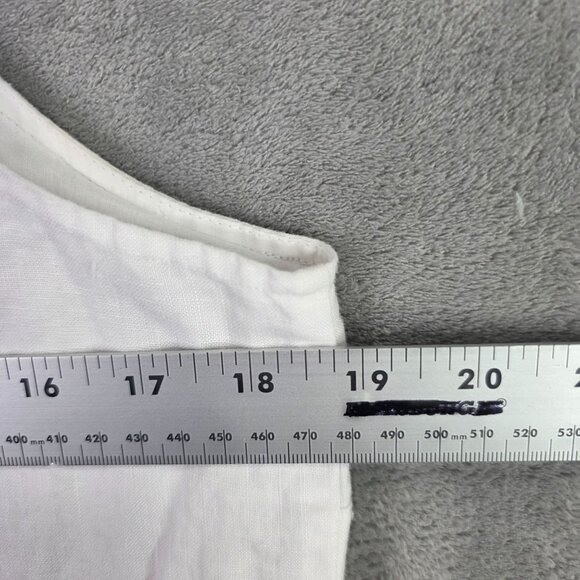 Womens Tommy Bahama White Sleeveless 100% Linen Shift Dress Keyhole Back Size M - Picture 6 of 8